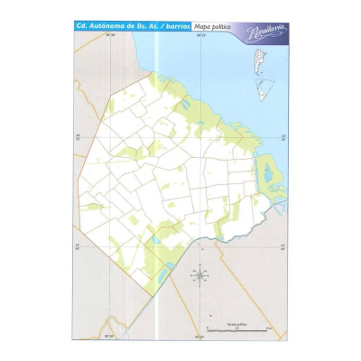 Mapa Rivadavia N°3 Político Ciudad Autónoma De Bs As 40 Hjs