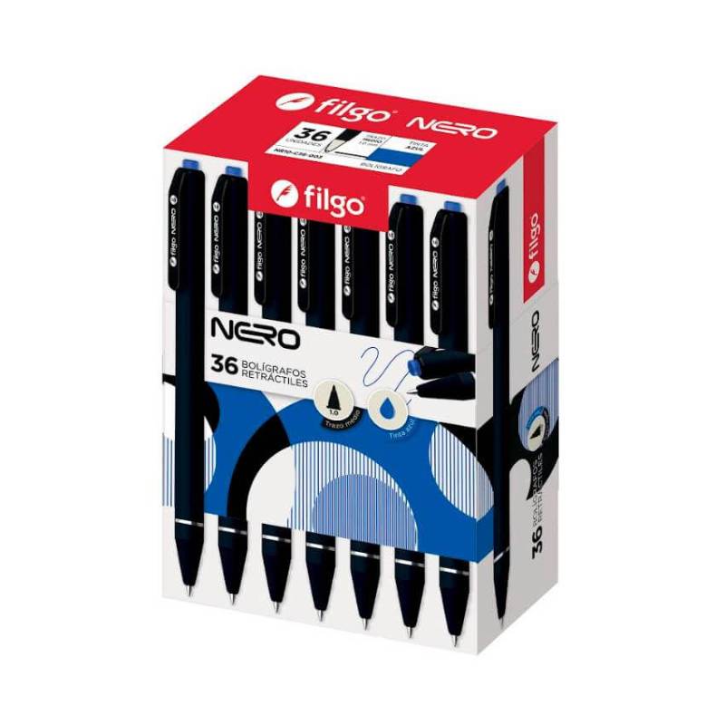 Boligrafo Filgo Nero 1Mm Retractil Azul