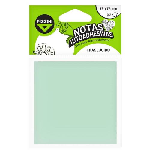 Block De Notas Adhesivas Transp Verde 75x75mm Pizzini