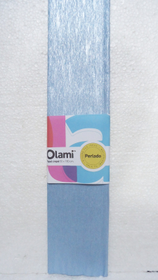 Papel Crepe Fantasia Olami Celeste Perlado Paq X 10 Unid