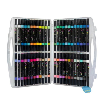 Marcadores Olami Glitter Doble Punta Estuche X 48 Colores