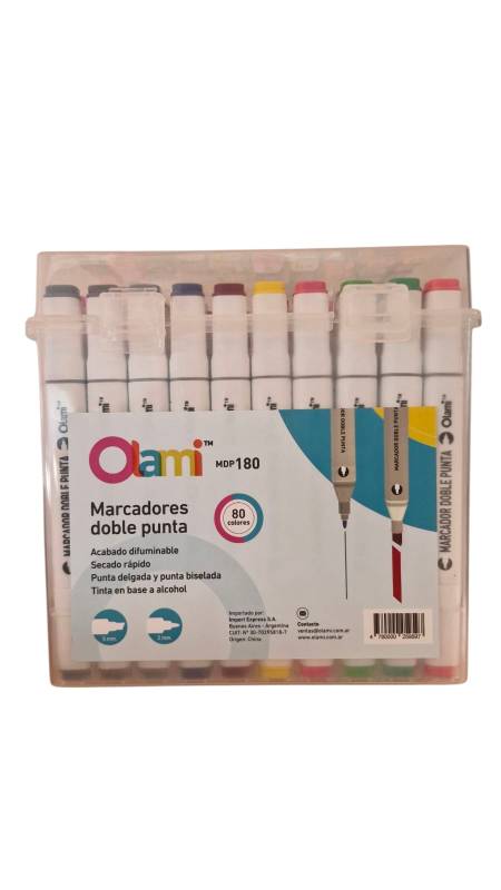 Marcadores Olami Doble Punta Estuche X 80 Colores