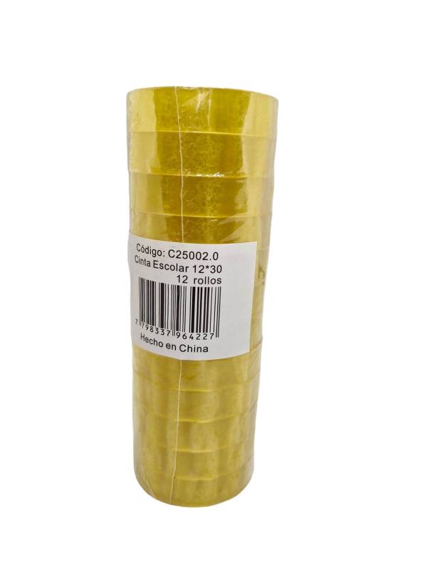Cinta Adhesiva Onix 12Mm X 30 Mts Tubo X 12 Unid