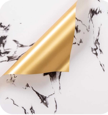 Papel Coreano Rexon 57X57Cm Marmolado Dorado 101 Blanco 01 Paq X 10