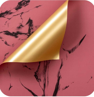 Papel Coreano Rexon 57X57Cm Marmolado Dorado 101 Rojo 08 Paq X 10