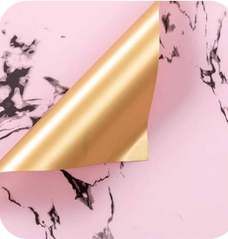 Papel Coreano Rexon 57X57Cm Marmolado Dorado 101 Rosa 04 Paq X 10