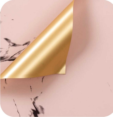 Papel Coreano Rexon 57X57Cm Marmolado Dorado 101 Salmón 03 Paq X 10