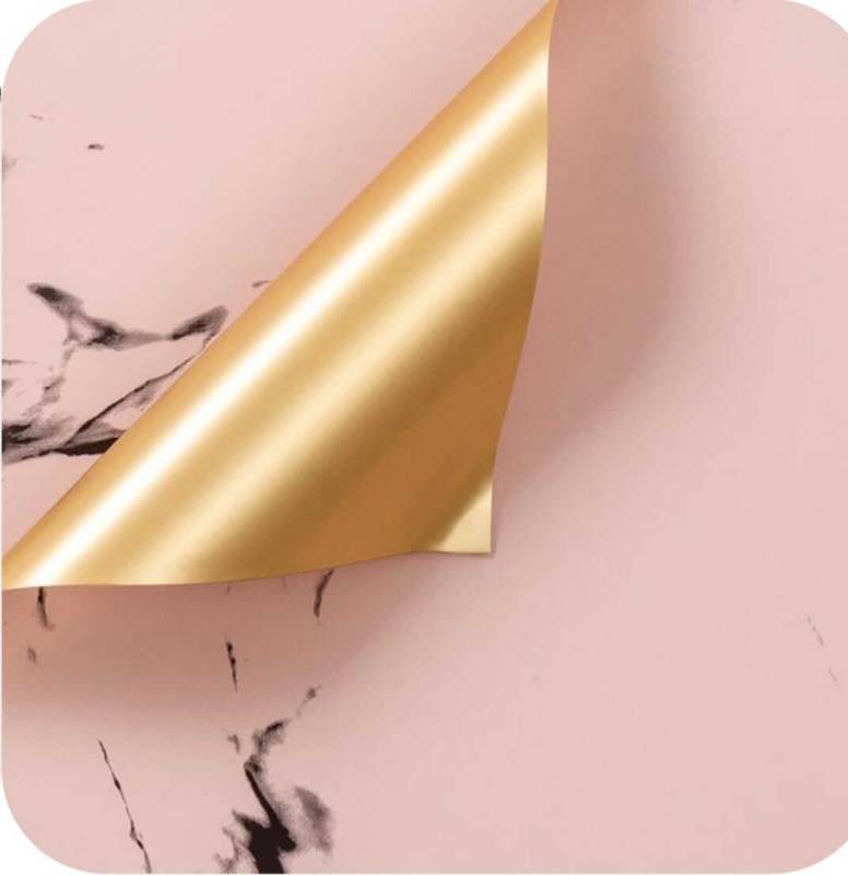 Papel Coreano Rexon 57X57Cm Marmolado Dorado 101 Salmón 03 Paq X 10