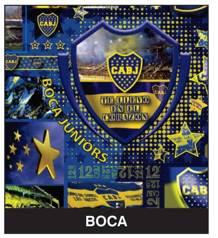 Papel Plastificado Fantasia Boca Juniors Paq X 10