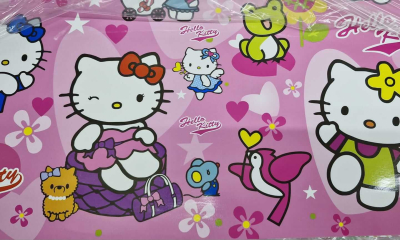 Papel Plastificado Fantasia Hello Kitty Paq X 10