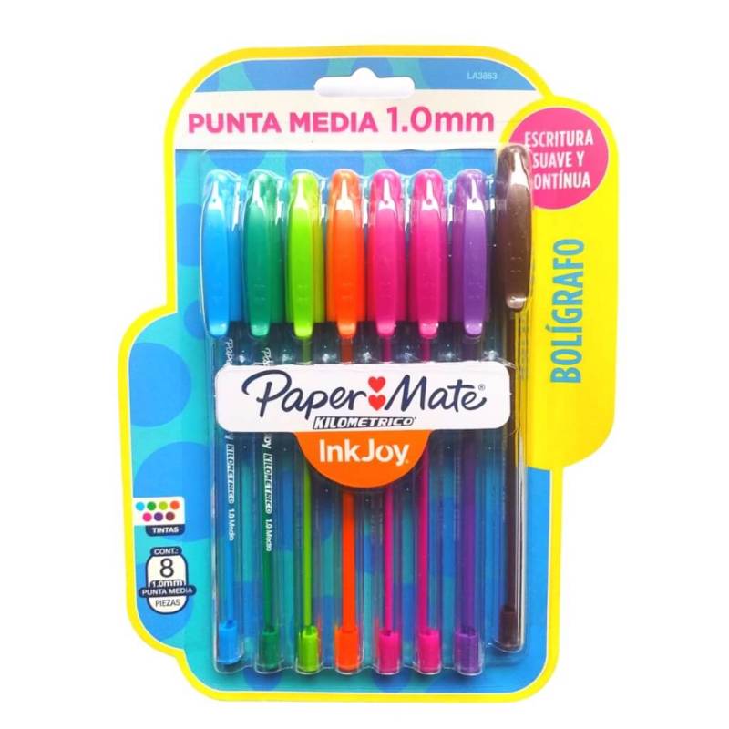 Boligrafo Paper Mate Kilometrico 100St Blister X 8 Color