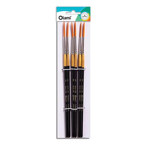 Pincel Olami Liner Largo Nº 138-00 Paq X 6 Unid