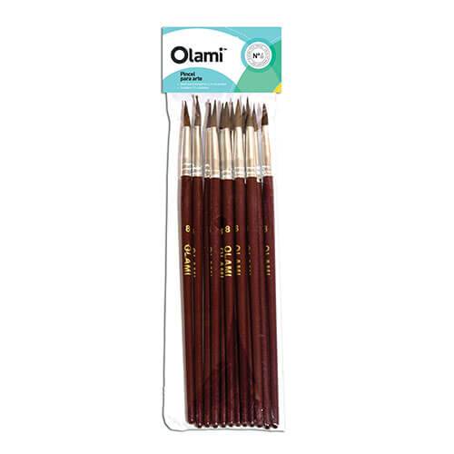 Pincel Olami Pelo De Pony Redondo Nº 5 Paq X 12 Unid