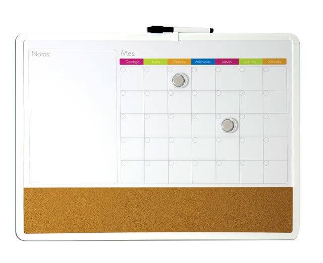 Pizarra Blanca Magnetica Planner 43X58Cm C/Corcho Piz105