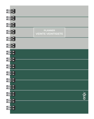 Agenda Onix 2027 C/Esp Planner 1 Verde/Gris 16X22 Diaria Td 320 P Ag27A003