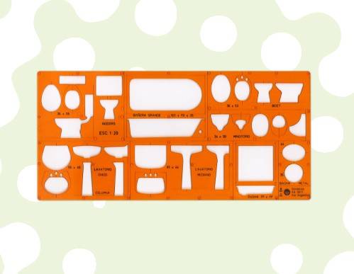 Plantilla Pizzini De Dibujo Sanitarios 2 Esc:1/20