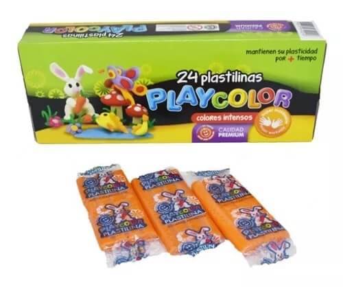 Plastilina Playcolor X 24 Naranja
