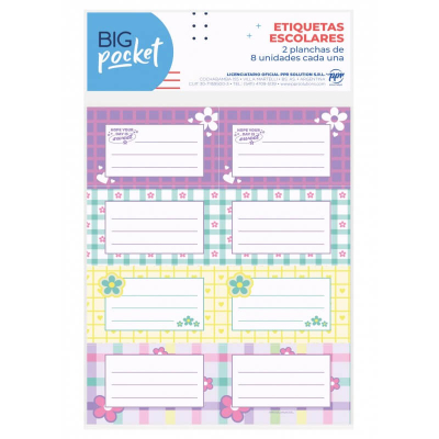 Etiqueta Escolar Ppr Sweet 2X8