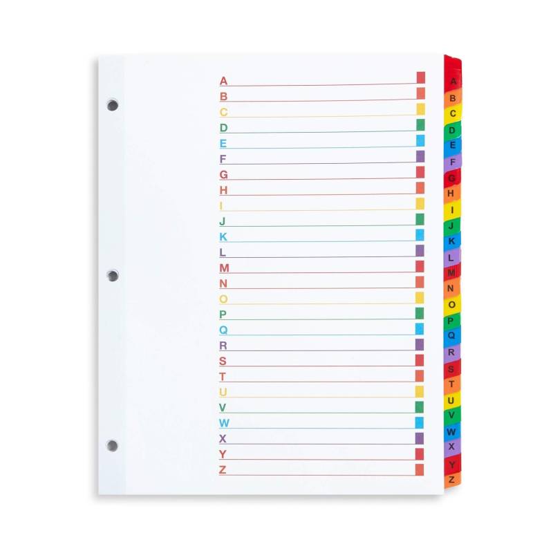 Indice P/Biblioratos A-Z Plastico Lama 20Tb150A4