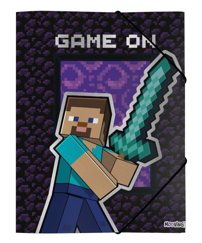 Carpeta 3 Solapas C/Elástico Oficio Mooving Minecraft 5248