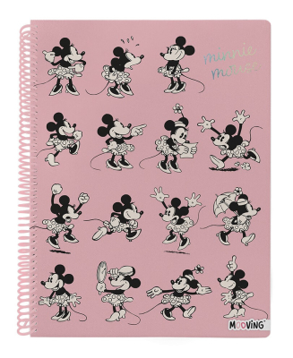 Cuaderno Mooving 29,7 C/Esp T/Semi Rígida 80 Hjs Raya Minnie Mouse 8131