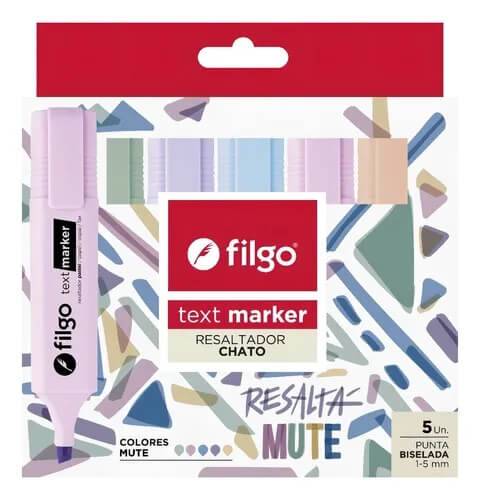 Resaltador Filgo Estuche X 5 Un Text Marker Mute