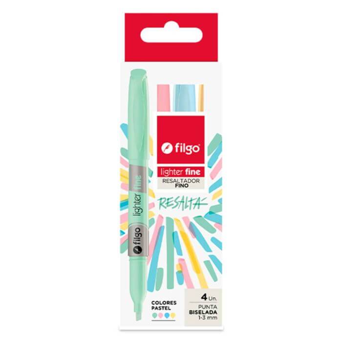 Resaltador Filgo Estuche X 4 Un Lighter Fine Pastel