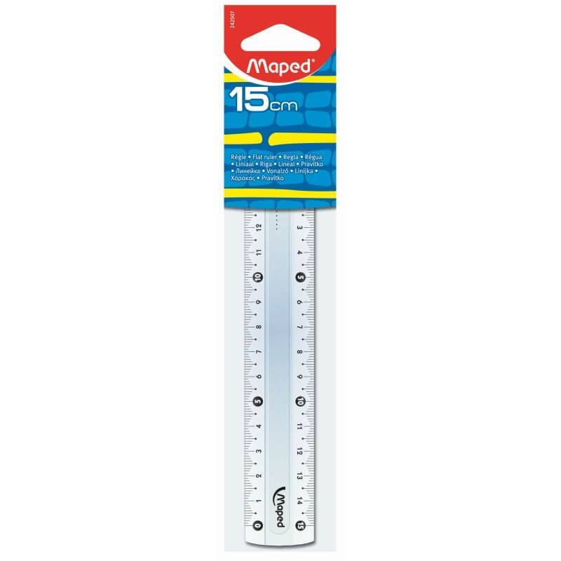 Regla Escolar Maped Cristal 15 Cm Paq X 20 Unid