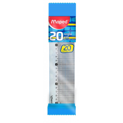 Regla Escolar Maped Cristal 20 Cm Paq X 20 Unid