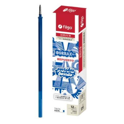 Repuesto Roller Filgo Borrax Se Borrable Azul Caja X 12