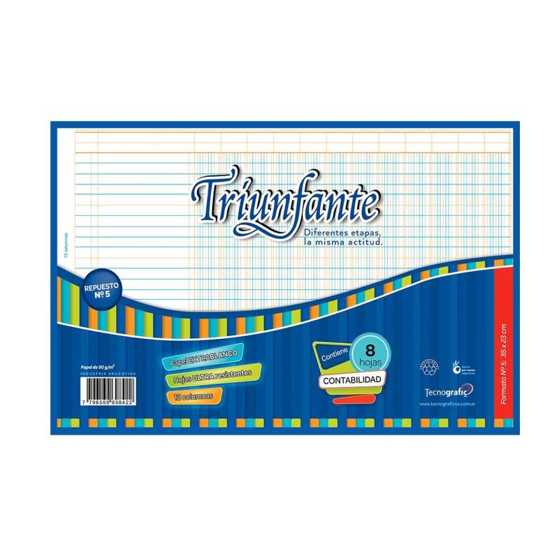 Repuesto Triunfante N°5 Contabilidad 12 Columnas