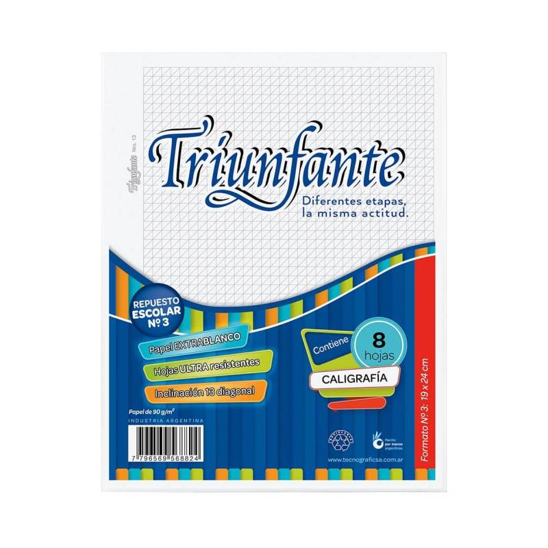 Repuesto Triunfante N°3 Caligrafia 13 Diag 8 Hjs
