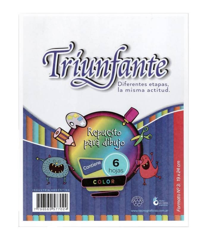 Repuesto P/Dibujo N° 3 Color Triunfante 6 Hjs