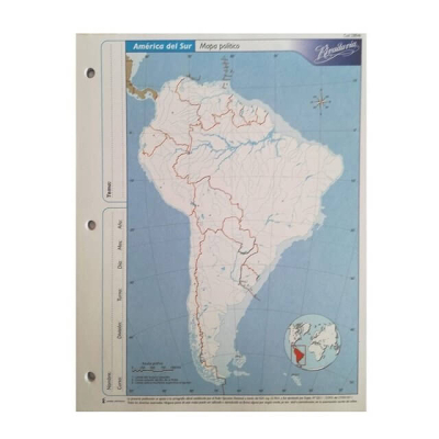 Mapa Rivadavia N°3 Político América Del Sur 40 Hjs