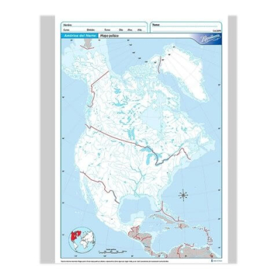 Mapa Rivadavia N°5 Político América Del Norte 20 Hjs