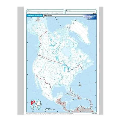 Mapa Rivadavia N°5 Político América Del Norte 20 Hjs
