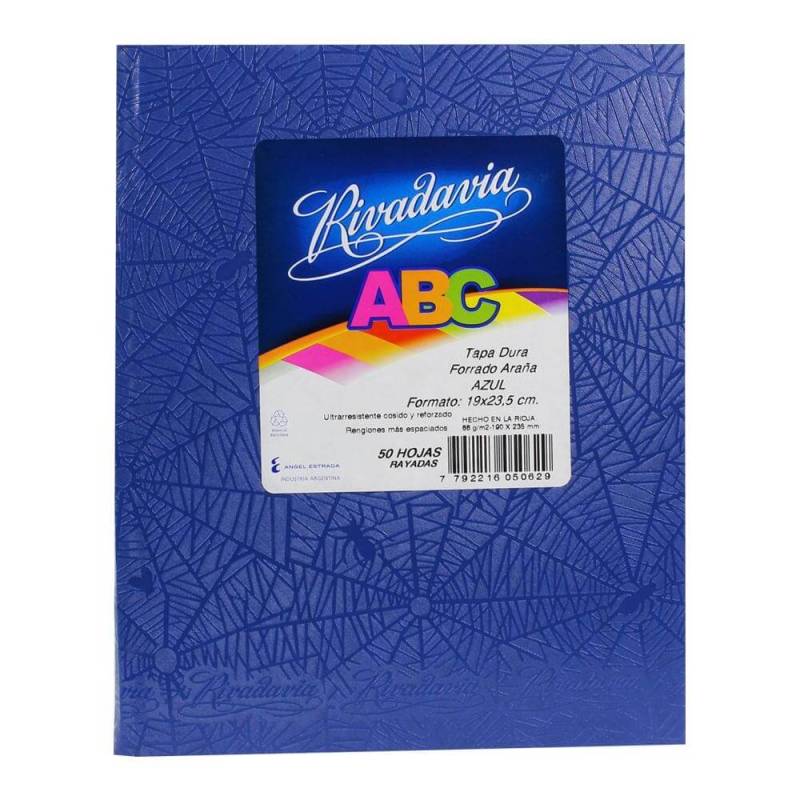 Cuaderno Rivadavia Abc 19X24 Forrado T/D 48 Hjs Rayado Azul