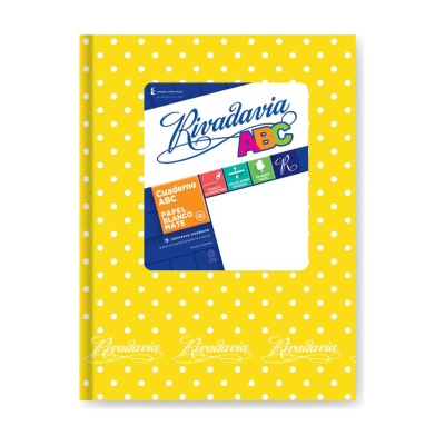 Cuaderno Rivadavia Abc 19X24 Lunares T/D 48 Hjs Rayado Amarillo