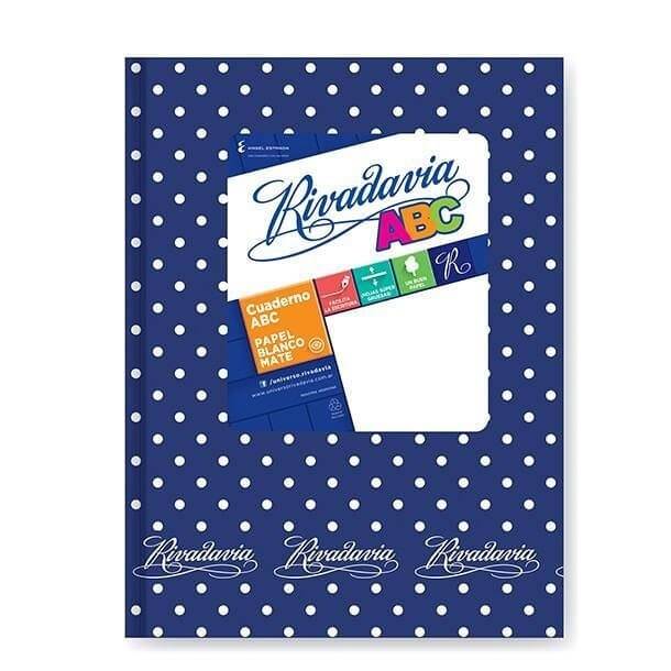 Cuaderno Rivadavia Abc 19X24 Lunares T/D 48 Hjs Rayado Azul