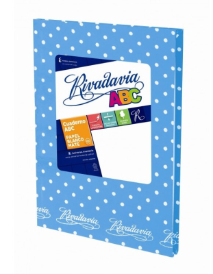 Cuaderno Rivadavia Abc 19X24 Lunares T/D 48 Hjs Rayado Celeste