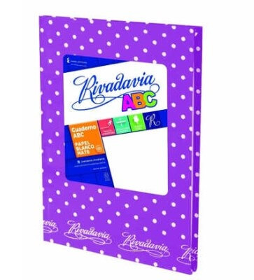 Cuaderno Rivadavia Abc 19X24 Lunares T/D 48 Hjs Rayado Lila