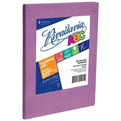 Cuaderno Rivadavia Abc 19X24 Forrado T/D 98 Hjs Rayado Lila