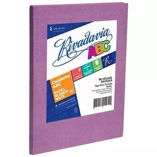 Cuaderno Rivadavia Abc 19X24 Forrado T/D 98 Hjs Rayado Lila