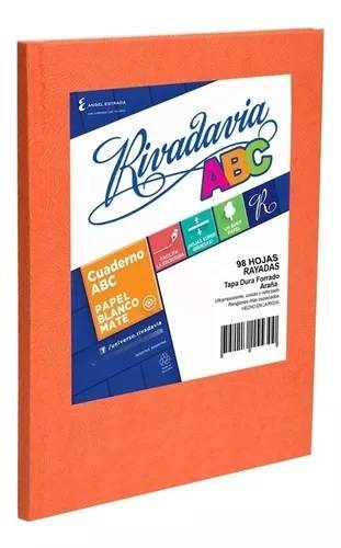 Cuaderno Rivadavia Abc 19X24 Forrado T/D 98 Hjs Rayado Naranja