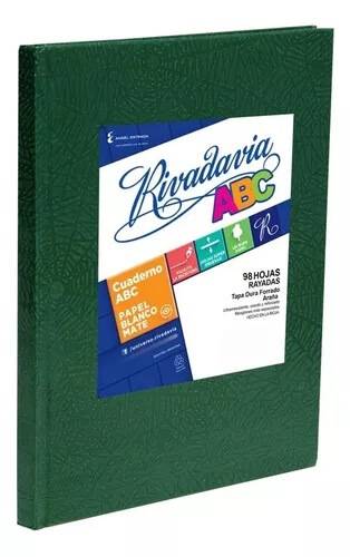 Cuaderno Rivadavia Abc 19X24 Forrado T/D 98 Hjs Rayado Verde