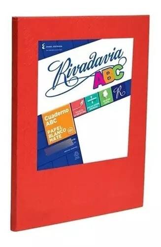 Cuaderno Rivadavia Abc 19X24 Forrado T/D 48 Hjs Cuadriculado Rojo