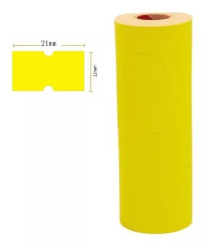 Etiquetas Fluo Amarillo Tubo X 10 Rollos P/Precios