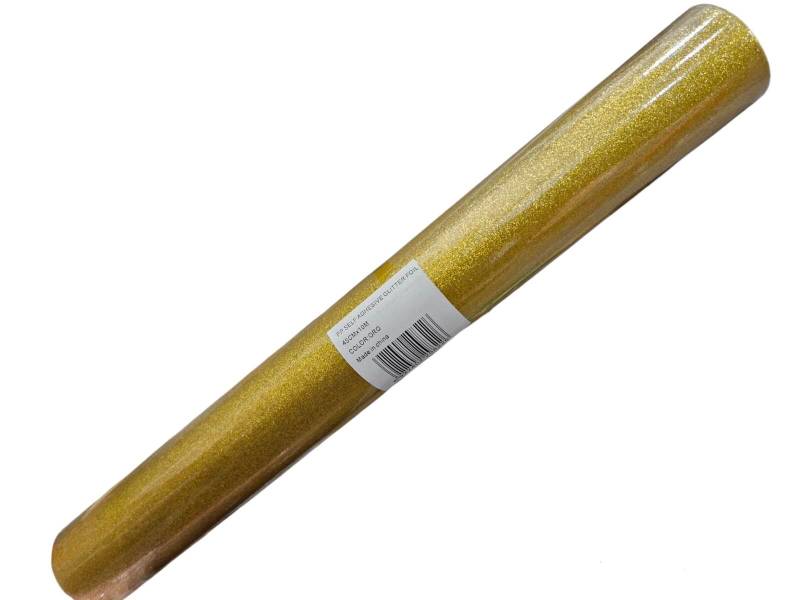 Rollo Autoadhesivo 45X10 Mts Glitter Dorado Ts002