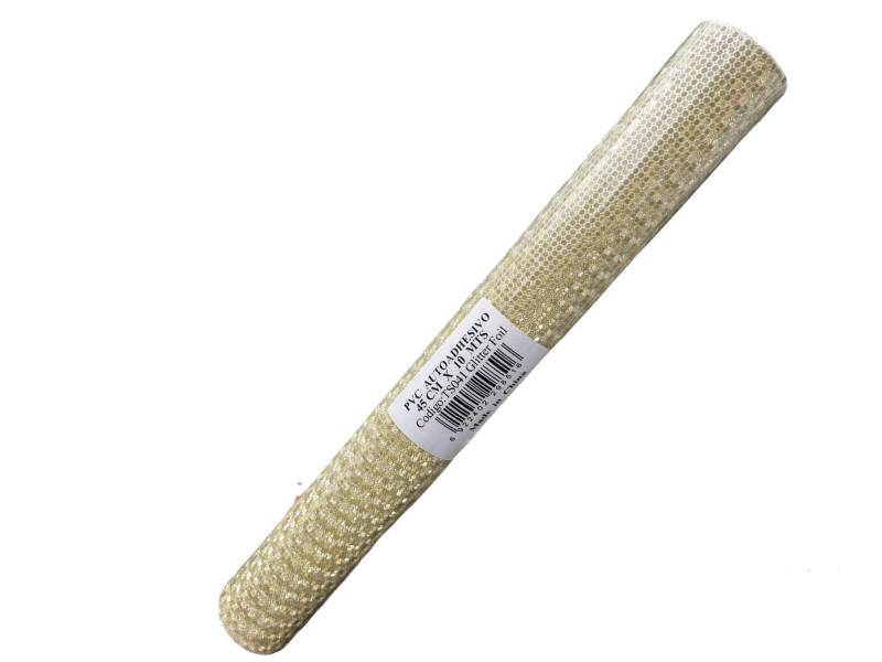Rollo Autoadhesivo 45X10 Mts Glitter Circulo Oro Ts041
