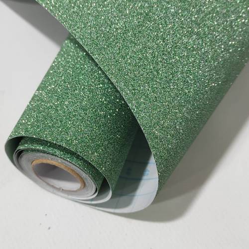 Rollo Autoadhesivo 45X10 Mts Glitter Verde Ts004